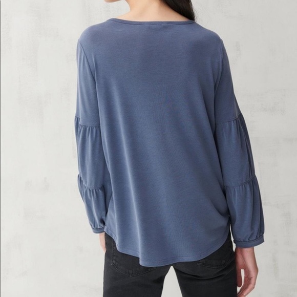 Lucky Brand Sandwash Tiered Sleeve Top NWT - Picture 3 of 8